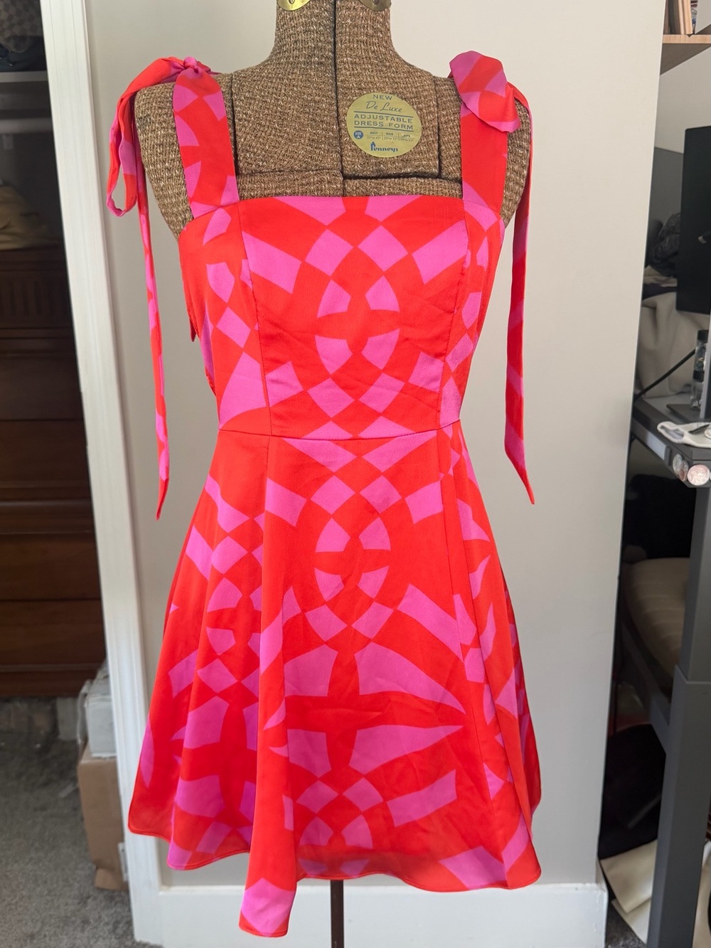 Gianni Bini × Venita Aspen Aria Geometric Print Tie Strap Mini Dress, 4